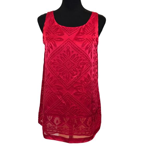 New ~ MAX STUDIO ~ Geometric Layered Sleeveless Tunic Top Size XS - Picture 1 of 6